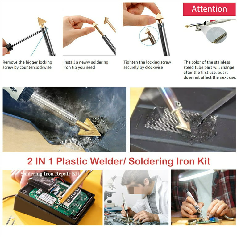 Plastic Welding Kit with Plastic Welder, Rods, Reinforcing Mesh