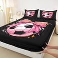 thumbnail image 4 of Erosebridal Pink Bowknot Full Size Sheets For Girls,Football Games Bed Sheets For Kids 4-Piece, 4 of 6