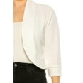 thumbnail image 5 of Moa Collection Women's Plus Size Casual 3/4 Sleeve Bolero Open Front Cardigan Jacket Blazer, Female, 5 of 6