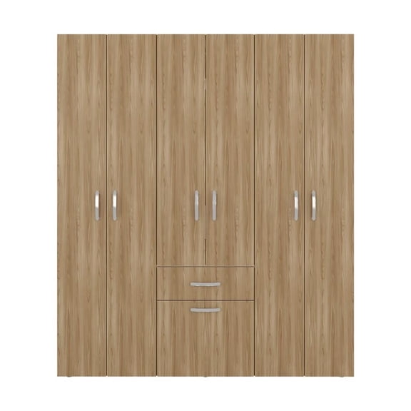 Ropero Closet 6 puertas y 2 cajones Color Madera RTA