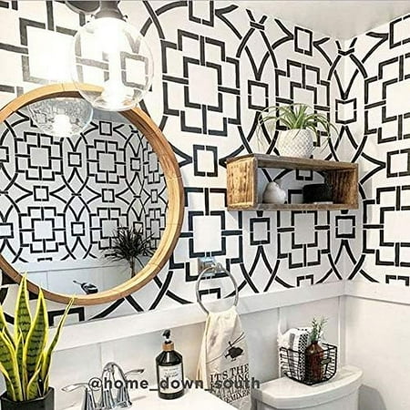 Tea House Trellis Allover Stencil - Modern Wall Stencils for Painting - Large Reusable Mylar Pattern for Accent Walls, DIY Home Decor$$Tools & Hardware Other