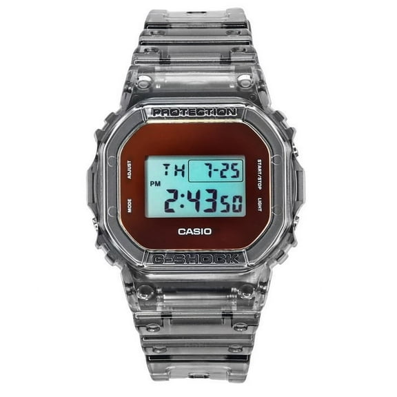 Casio G-Shock Digital Grey Translucent Resin Strap Quartz DW-5600TLS-8 200M Men's Watch