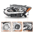 thumbnail image 4 of For 2014-2016 Nissan Rogue Halogen Model LED DRL Headlights Assembly Lamps Pair, 4 of 6