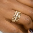 thumbnail image 2 of 3 Pieces/Set Women Fashion18K Pure Gold Gem Diamond Ring Jewelry Size 5-10, 2 of 2