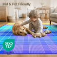 thumbnail image 4 of ODIKA 9'x12' Washable Area Rug Ombre Checkered Short Grid Aesthetic Groovy Gradient Plaid Pile for Master Suite, California King, Under Bed, Non-Shedding, Easy Care, 4 of 7