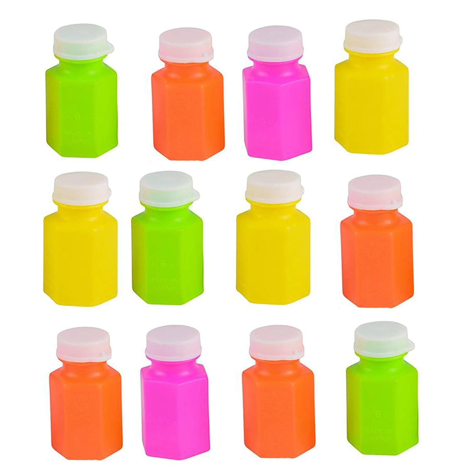 Neon Bubble Bottles 2 inches 0.6 ounce Colorful Mini Assorted Bubble
