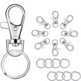 thumbnail image 4 of 100 ganchos para llavero con llaveros, ganchos con Clip para llavero con anillos, fabricación de joyas, 4 of 4