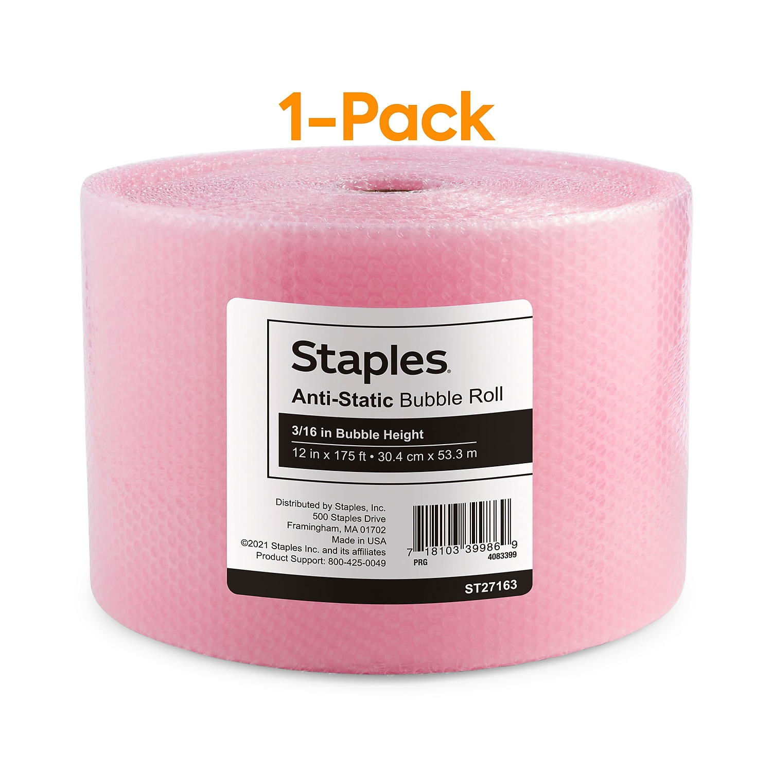 Staples Anti-Static Bubble Roll 12 x 175 4072825