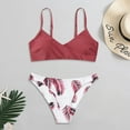 thumbnail image 2 of MSJUHEG Bikini Sets For Women Womens Bikini Swimsuits Bikinis Removable Cup Polyester Removable Pull-On Adjustable And Removable Bandeau Swimsuits For Women Red Xl, 2 of 7