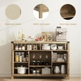 thumbnail image 4 of Sideboard Buffet Cabinet,Kitchen Storage Sideboard with Rattan Doors,Liquor Coffee  Buffet,Dining Room,Hallway,Console Table,Accent Sideboard Buffet with Adjustable Shelves & Glass Holder, 4 of 7