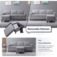 thumbnail image 4 of ZAFLY Convertible Sectional Sofa Set,3-Seat L Shape Sofa with Storage Ottoman and Armchair,Living Room Furniture Couch Set Sectional Couches Set for Living Room,Bedroom,Apartment,Light Grey, 4 of 7