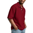 thumbnail image 4 of HAJWOH Mens Polo Shirts Short Sleeve Slim Fit Golf Shirt with Pocket Casual Collared Shirt Textured Knit Tops Workout Shirts, 4 of 5