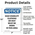 thumbnail image 2 of (2 Pack) High Visibility Clothing Or Vest OSHA Notice Sign 7 Inch X 10 Inch Indoor / Outdoor Rust-Free Aluminum Metal Signs for Workplace, Workshop, and Construction Site, Made in the, 2 of 8