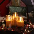 thumbnail image 3 of Rhytsing 3 Velas de Cristal Dorado con Mando para Navidad, Velas a Pilas con Temporizador Decorativas Grandes, Altura 10cm / 12,5cm / 15cm (Dorado), 3 of 8