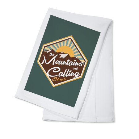 

Colorado The Mountains are Calling Contour (100% Cotton Tea Towel Decorative Hand Towel Kitchen and Home)