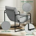 thumbnail image 6 of Hommpa Accent Chair Set of 2 Morden Arm Chair Metal Frame with Removable Storage Bag,Sling Accent Chair Linen Fabric for Living Room Bedrooms Home Theater, Modern Grey, 6 of 8