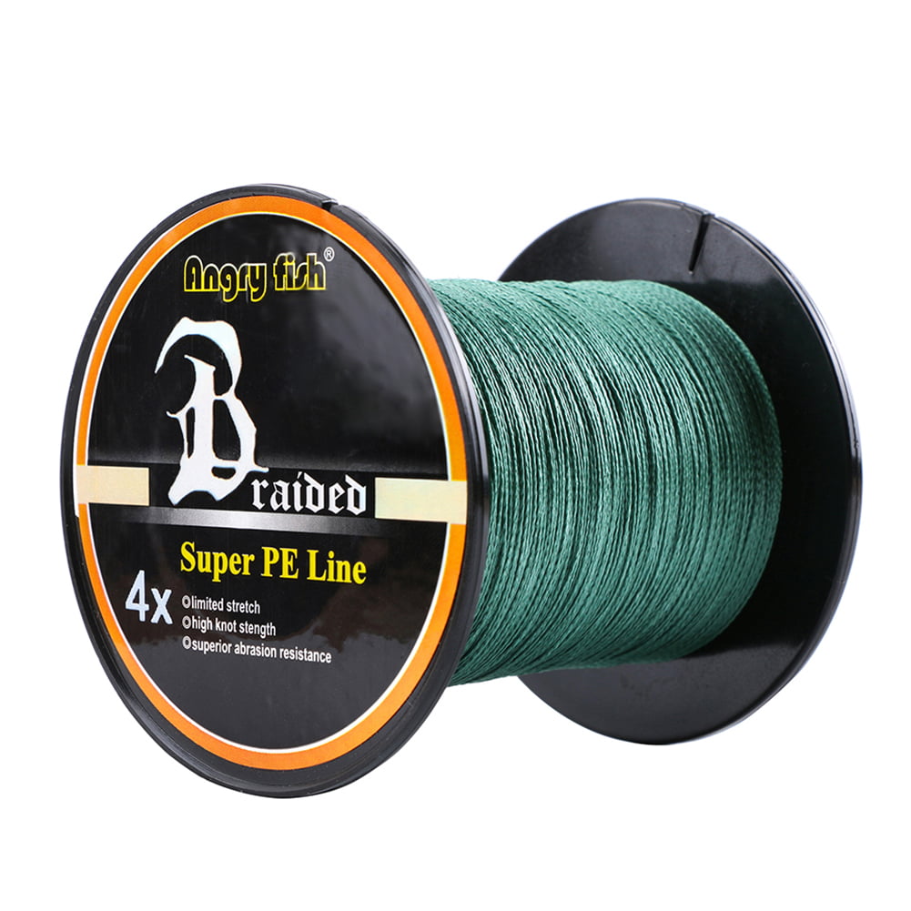 Less Expensive Small Diameter-Suitable for Novice Fishermen Zero Stretch ANGRYFISH 4 Strands Super Strong Braided Fishing Line