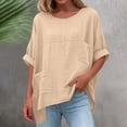 thumbnail image 2 of Shirts for Women Plus Size V-Neck Short Sleeve Solid Color Women Fashion Clothing Summer Dressy Casual Tee Clothes Trendy Fashion Outfits, 2 of 9