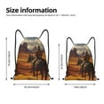 thumbnail image 2 of Gaeub Western Desert Cowboy Cloud Drawstring Backpack Bag Sport Gym Sackpack Heavy Duty String Backpack for Men Women-Medium, 2 of 6