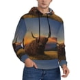 thumbnail image 2 of Uemuo Yak Pattern Men's Hoodie - Casual Pullover Hoodie with Kangaroo Pocket, Stylish Hooded Sweatshirt for Everyday Wear-XX-Large, 2 of 7