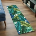 thumbnail image 3 of 2'x6' Rug Runners for Hallways Kitchen, Summer Tropical Leaves Non Slip Entryway Beside Floor Carpet Runner, Blue Green Botanical Leaf Plants Laundry Room Bedroom Throw Rugs Mat for Family Pet, 3 of 8