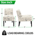 thumbnail image 7 of Dkelincs Armless Accent Chair 8.3" Thick Cushion Comfy Small Side Chair with Sturdy Wood Legs, 330 lbs Capacity for Dining Room,Living Room,Bedroom, White, 7 of 7
