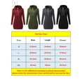 thumbnail image 2 of Gustave Womens Drawstring Long Sleeve Slim Midi Hoodie Dress Hooded Pullover Tunic Sweatshirt with Pockets (Green, XL), 2 of 4