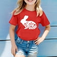 thumbnail image 2 of Chemises Filles Mode Décontractée Imprimé Col Rond Manches Courtes T-Shirt Hauts Filles Rouge 10 Ans-11 Ans, 2 of 4
