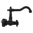 thumbnail image 4 of Retro Black Bathroom Kitchen Faucet Center Wall Mount 2 Handle Sink Mixer Tap, 4 of 10