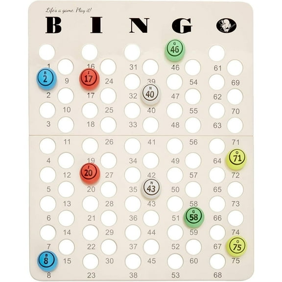Mr. Chips Professional Bingo Game Master Board for Ping Pong Bingo Balls - Cream