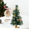 thumbnail image 2 of Cheapark 7.9/11.8/15.7in Mini Gold Christmas Tree - Potted Artificial Decor, Suitable for Offices, Desktops & Holiday Countertops, 2 of 6