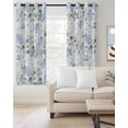 thumbnail image 2 of Blue Flower Blackout Curtains 90 Inches Long for Bedroom, Sage Green Eucalyptus Leaf Farmhouse Country Thermal Insulated Room Darkening Black Out Window Curtain Panels Grommet Drapes for Living Room, 2 of 8