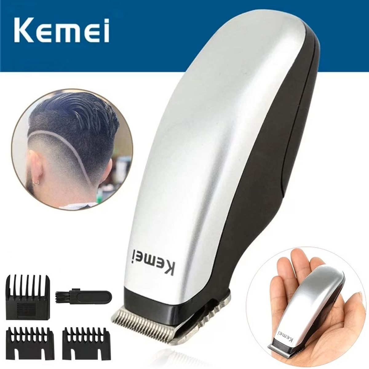 Kemei Mini Cordless Beard Trimmer, Black photo 1