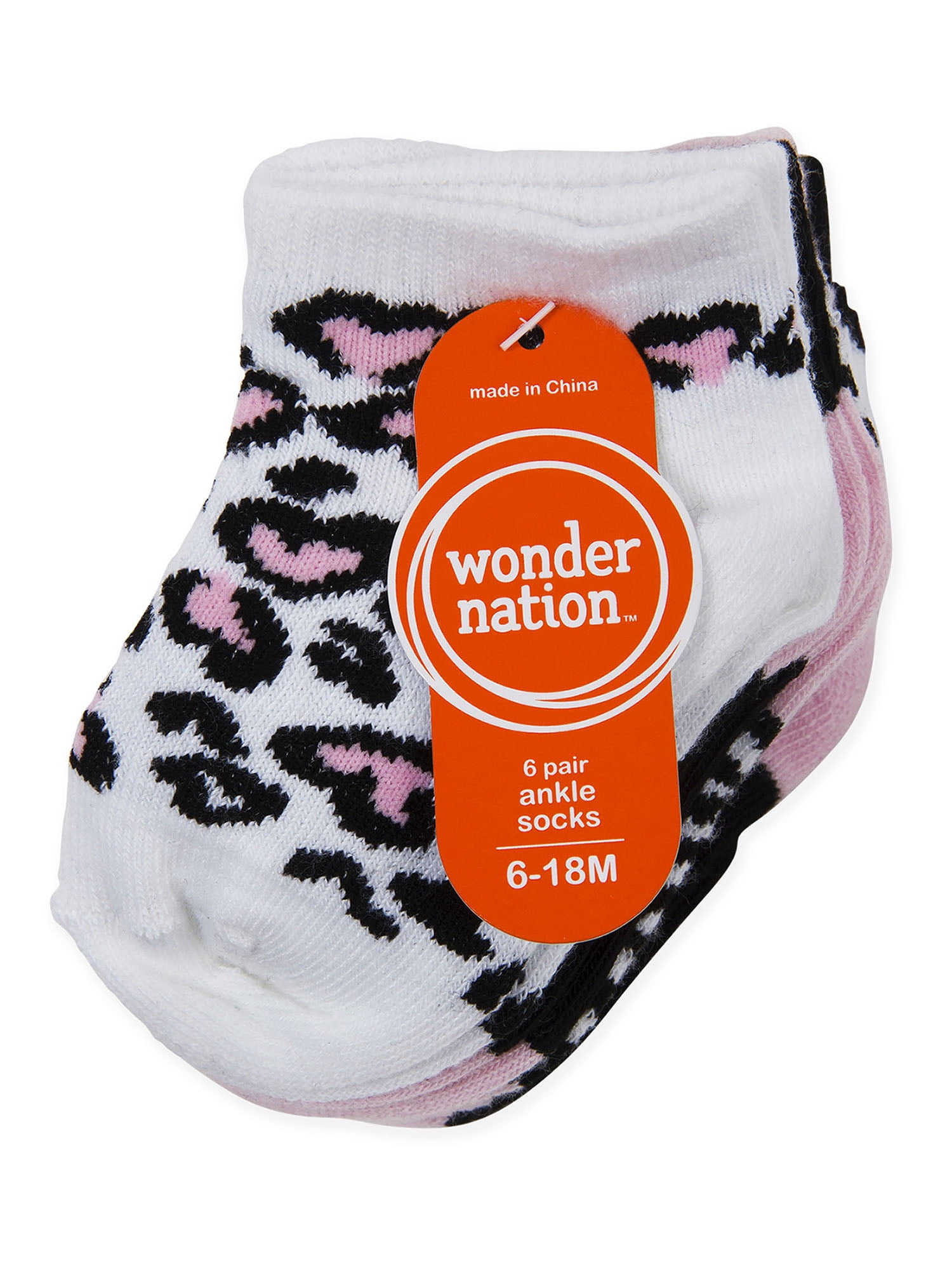Wonder Nation Toddler Girls No Show Sock, 6 pack