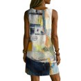 thumbnail image 5 of Summer Short Dresses for Women Plus Size Floral Printed V-Neck Sleeveless Casual Loose Summer Vacation Beach Sundresses with Pockets, 5 of 8