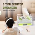 thumbnail image 2 of Daltack 3-Tier Paper Organizer with Handle, Mesh Desk Organizer Letter Tray, Paper Tray Organizer File Organizer for A4 File Folder, White, 2 of 6