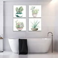 thumbnail image 4 of Cactus Plants Bathroom Decor Wall Art, Green Succulent Pictures Canvas Print, Botanical Paintings for Bedroom Living room Office Decoration - 16" X 16", 4 of 6