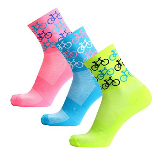 Mixed Color Compressprint Unisex Breathable Sport Socks Mens Cycling and Running Compression Socks Sizes 6-11 