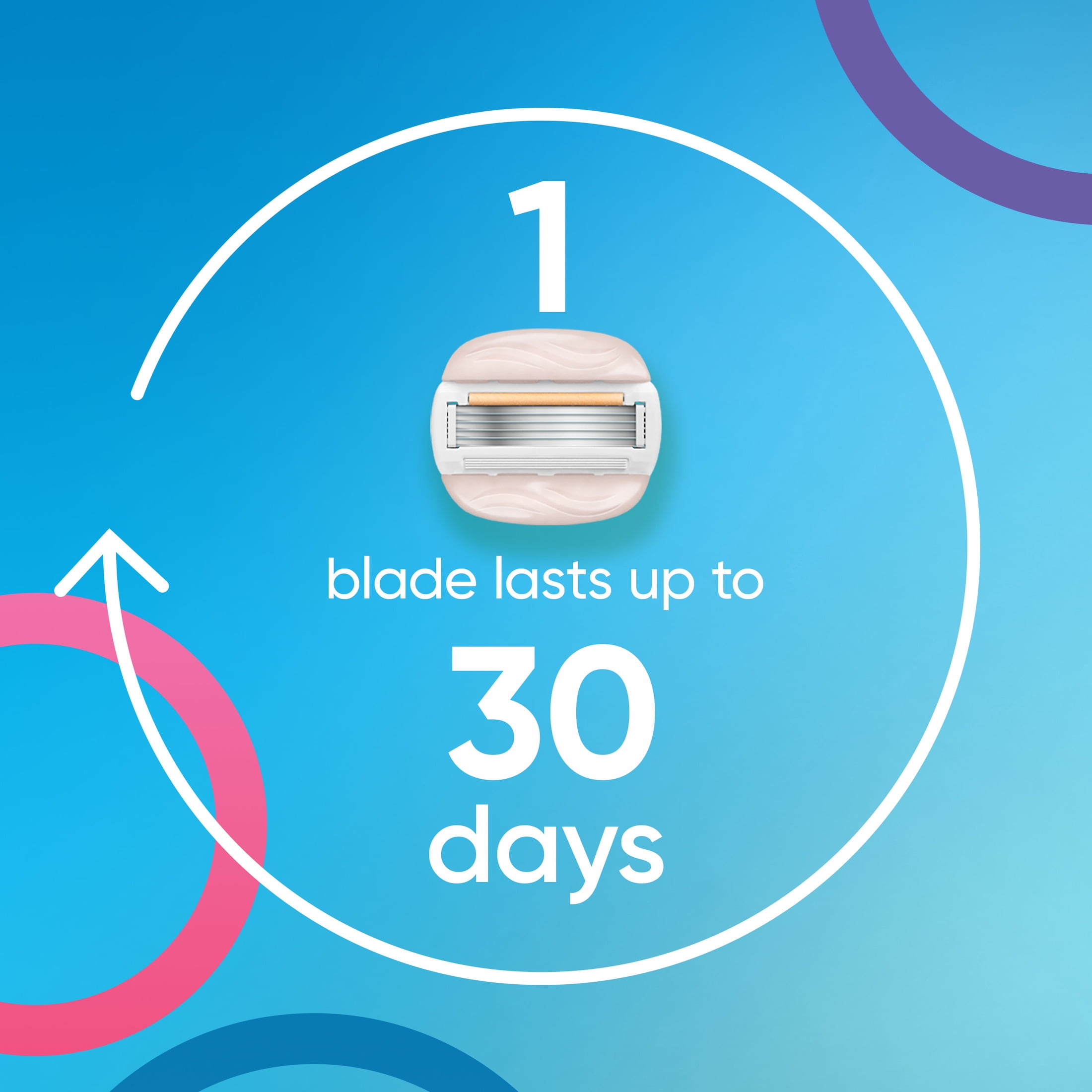 Gillette Venus MoistureGlide Gold Women's Razor Handle + 2 Blade Refills, includes Shower Holder