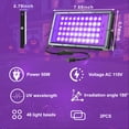 thumbnail image 3 of AGCAN 2 Pack 50W LED UV Black Light for Halloween Glow Party Waterproof Black Light Party Light, 3 of 9
