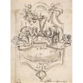 thumbnail image 2 of Pieter Verbruggen the Younger 15x18 Black Ornate Wood Framed Double Matted Museum Art Print Titled - Design for a Sepulchral Monument with Mary Magdalen and Saint Jerome (Late 17th-Earl, 2 of 5