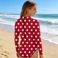thumbnail image 6 of Cethrio Girls' One Piece Swimwear, Long Sleeve Summer Beach Surfing Kids Bathing Suit Red Size 12-13T, 6 of 6