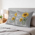 thumbnail image 6 of 16x16 Pillow Covers Set of 2, Sunflowers Square Throw Pillow Covers for Couch/Sofa/Living Room, Spring Summer Bees Yellow Floral Grey Decorative Soft Pillowcases for Couch Throw Pillows, 6 of 9