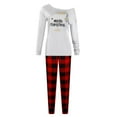 thumbnail image 6 of Womens Christmas Pajamas Set Matching Christmas Pjs Set Long Sleeve Off Shoulder Letter Print Top and Pants Sleepwear Lounge Sets,S-5XL, 6 of 7