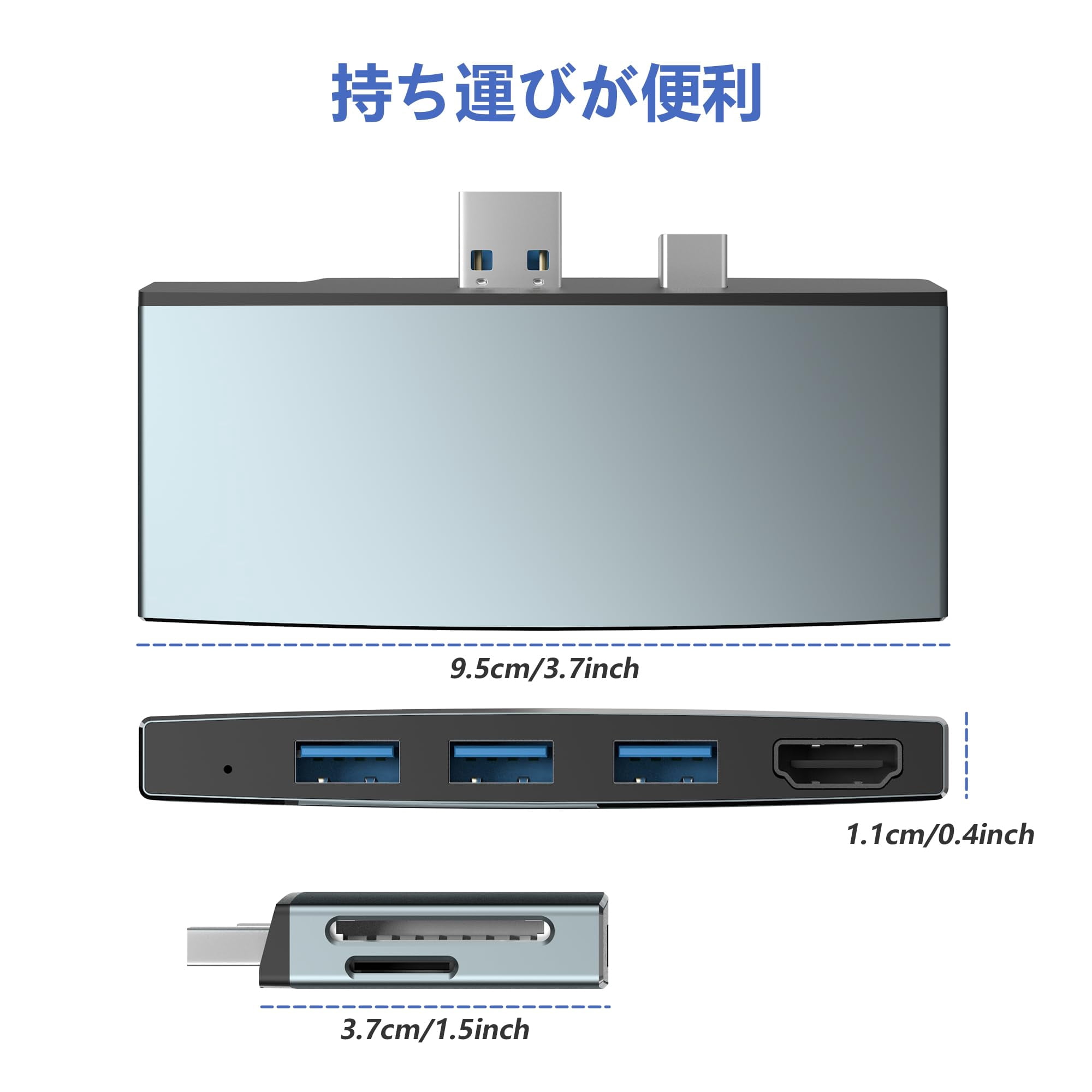 Surface Pro 6/ Pro 5/ Pro 4 Docking Station USB Hub, Surface Pro Docking Station with 4K HDMI, 3X USB3.0 Ports, SD/TF Card Reader, Accessories for Microsoft Surface Pro 4/5/6
