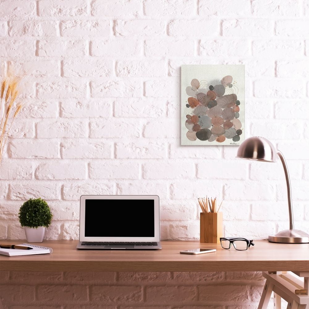 Stupell Industries Warm Tone Abstracted Stones and Shells Organic Design Canvas Wall Art Design by Kim Rupe, 16" x 20"