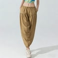 thumbnail image 4 of CHUMUD Womens Harem Pants Wide Leg Barrel Casual Loose Joggers Drawstring Elastic Waist Pants with Pockets Summer Fits, 4 of 7