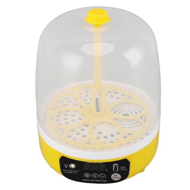 Automatic Egg Incubator, 6 Eggs Poultry Hatching Machine, with Automatic Egg Turning & Temperature Control Digital Incubator, for Hatching Chicken Duck Quail Birds Eggs