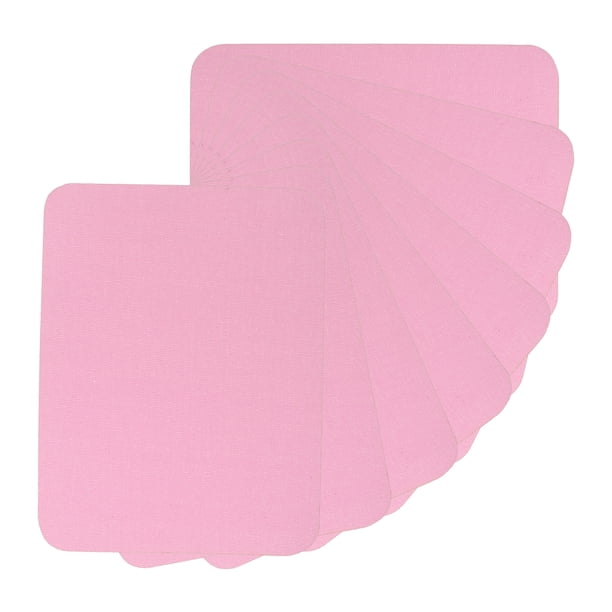 Uxcell 15Pcs Parches de Tela Planchar 5x4 pulgadas 100% Algodón Kit de Parches de Reparación para Ropa Pantalones Rosa