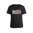 thumbnail image 3 of Camiseta con estampado de letras de Pascua, talla grande, informal, de manga corta y cuello redondo para verano y primavera. Camiseta de talla grande para mujer, ideal para adultos, hombres, mujeres,, 3 of 7
